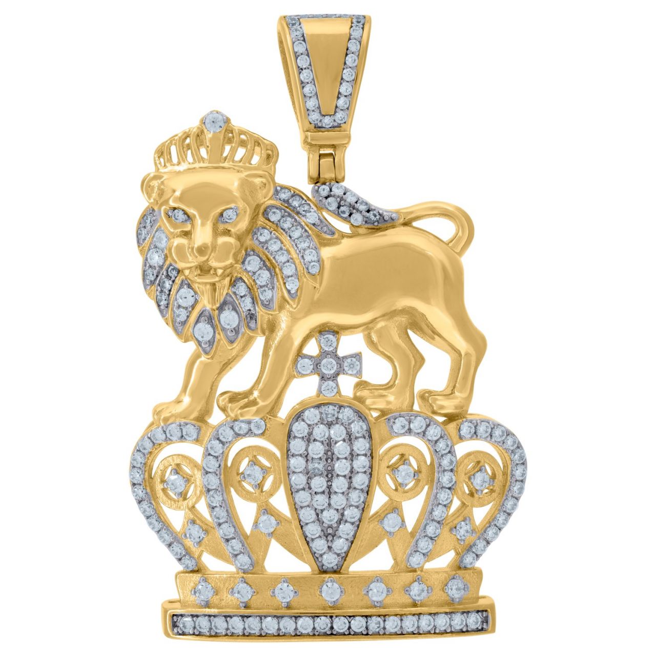 Premium Bling – 925 Sterling Silber KING LION AnhÃ¤nger gold