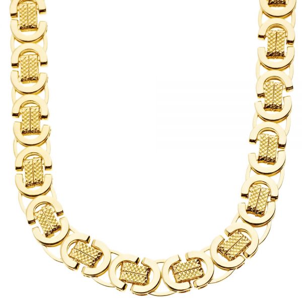 Iced Out Massiv Hip Hop Kette - BYZANTINE 10mm gold