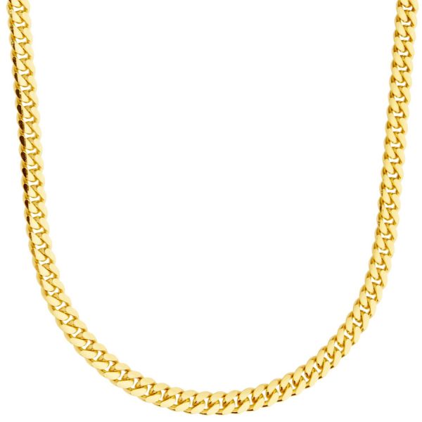 925 Sterling Silver Bling Chain - MIAMI CUBAN 4mm gold