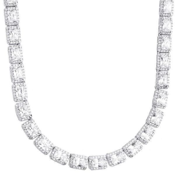 Iced Out Bling Zirkonia Tennis Kette - SQUARE 6mm