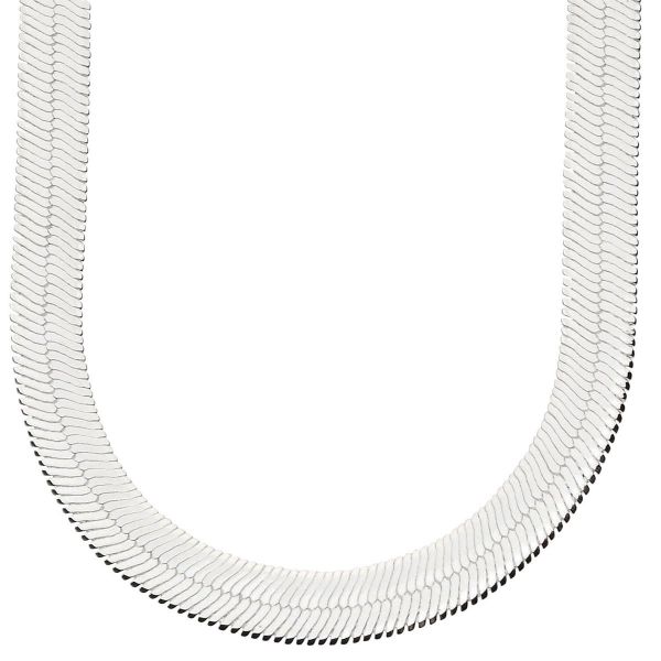 Iced Out Bling HERRING BONE Hip Hop Chain - 10mm silver