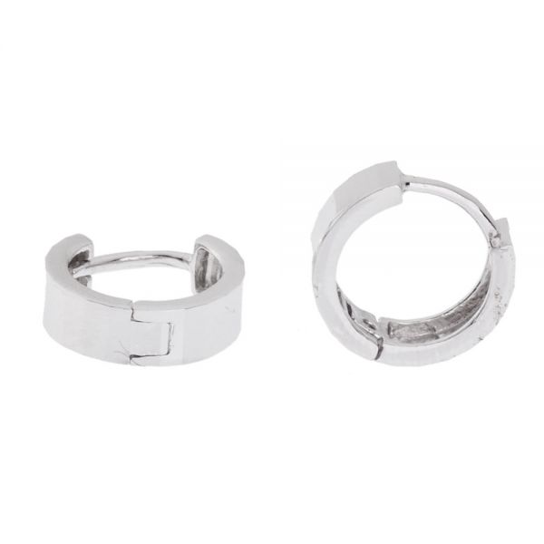 Sterling 925er Silber Creolen Ohrstecker - DIAMONT CUT 9mm
