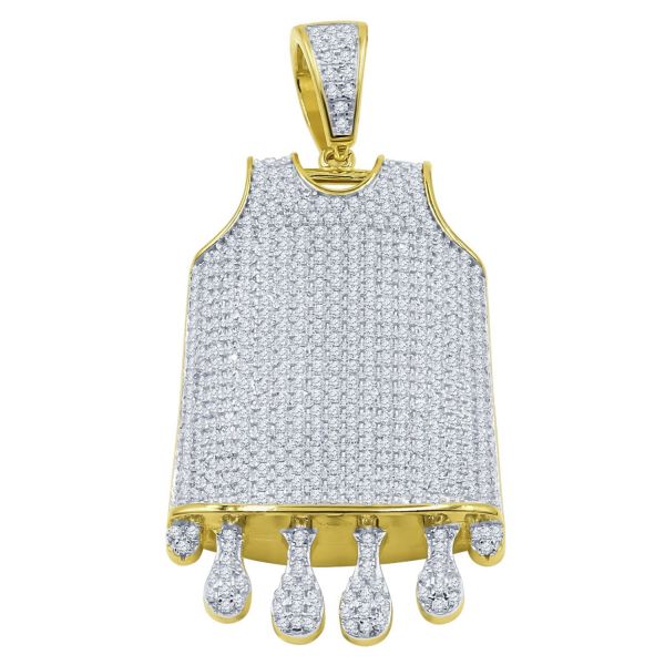 925 Sterling Silber Anhänger - DRIP BASKETBALL JERSEY gold