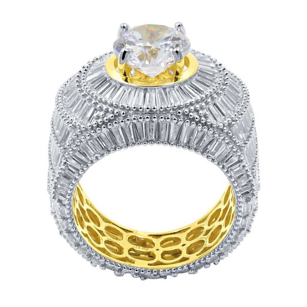 Sterling 925er Silber Iced Out Ring - CROWN