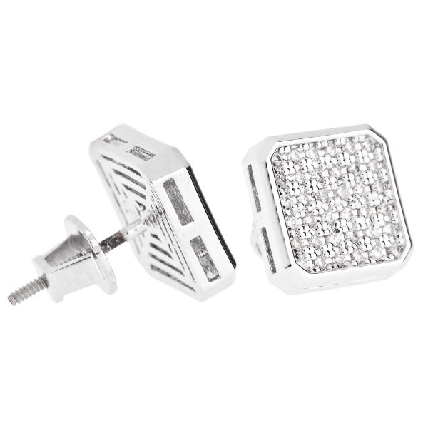 Iced Out Bling Micro Pave Ohrstecker - SLICED 10mm