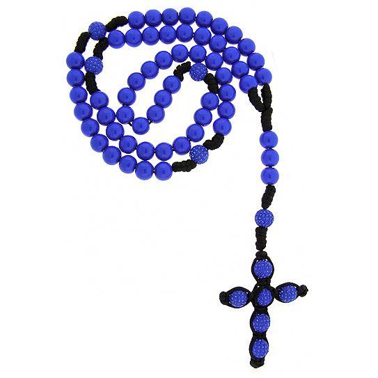 Premium PAVE BALL Kette - ROSARY blau