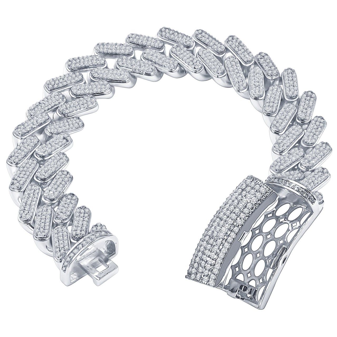 Iced Out Bling MIAMI CUBAN Panzerkette Armband – NOBBY 17mm