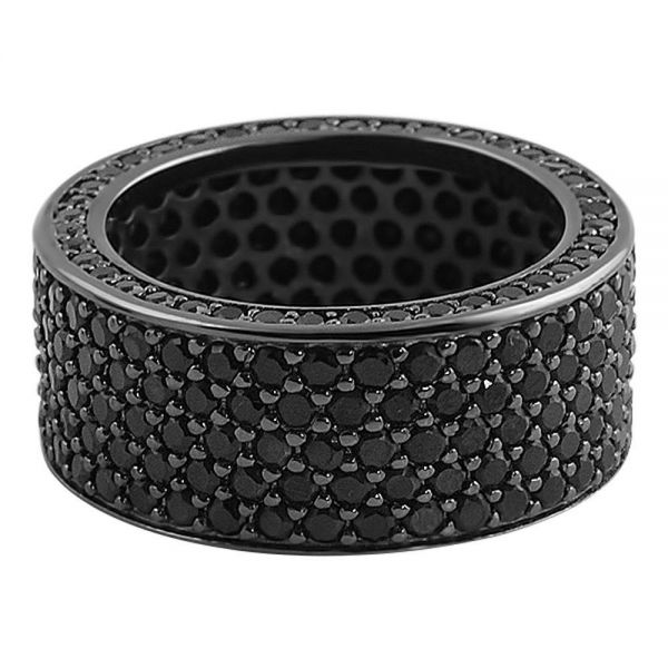Iced Out Bling Micro Pave Ring - 360 ETERNITY schwarz