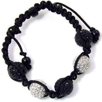 Unisex Bling Armband - DISCO BALL DOUBLE KNOT silber / bk