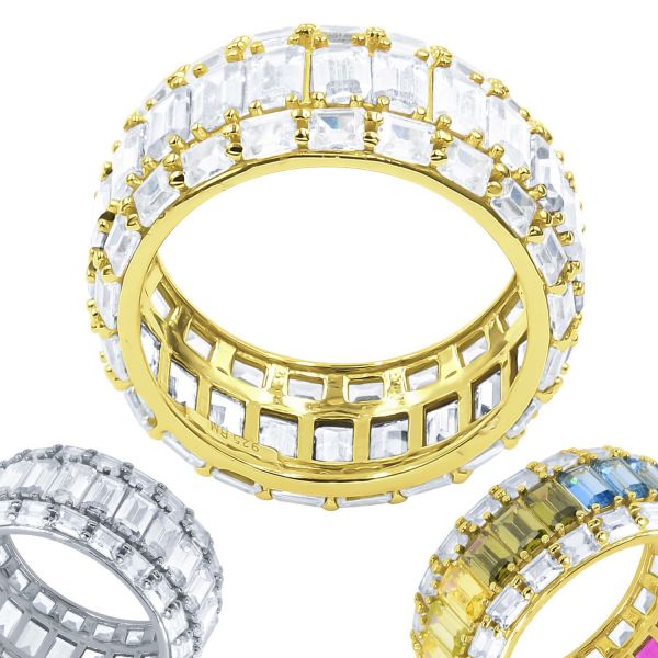 Sterling 925er Silber Micro Pave Ring - PRISMATIC gold