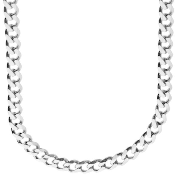 925 Sterling Silver Bling Chain - CURB 6.7mm