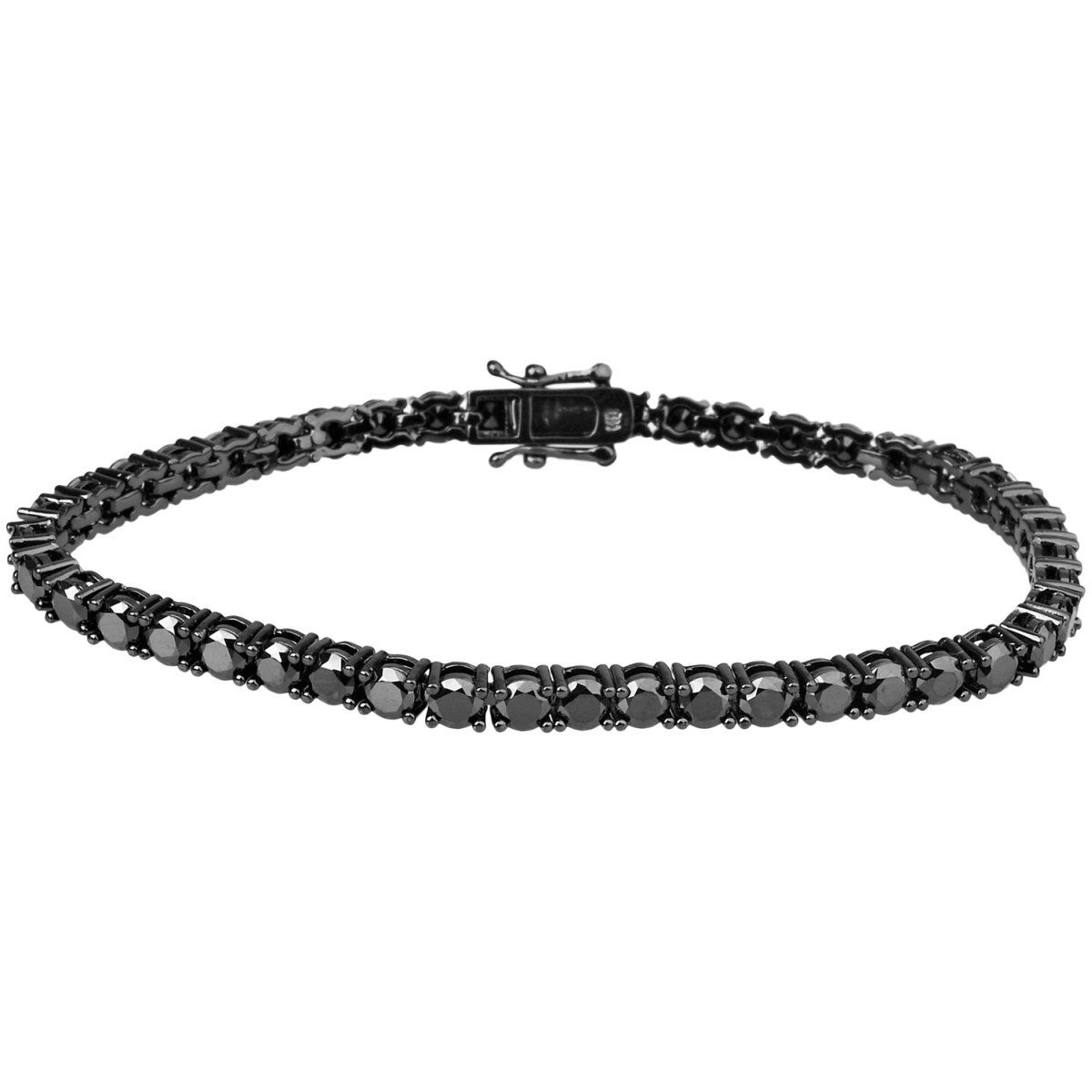 Iced Out Bling High Quality Armband - FULL BLACK 1 ROW 4mm