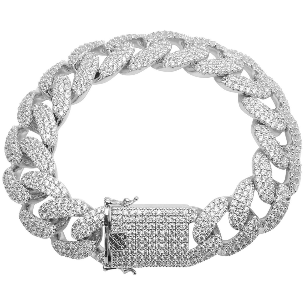 Iced Out Bling CUBAN Panzerkette Armband - 18mm