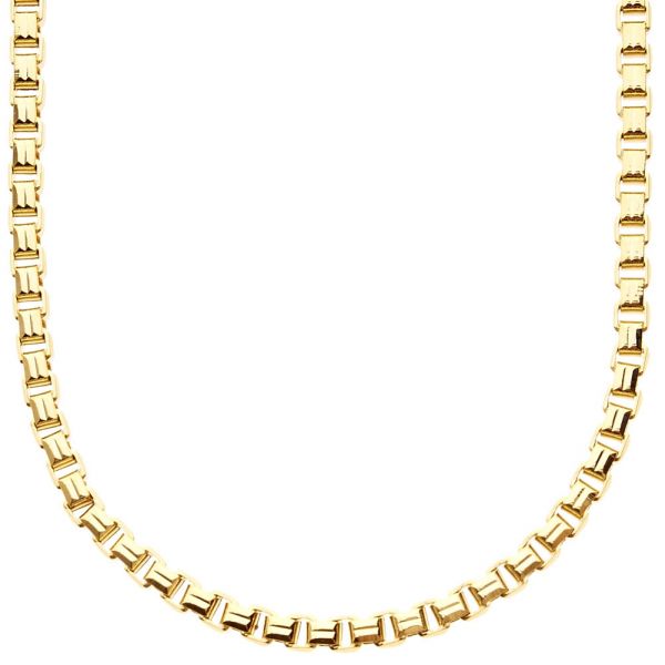 Iced Out Bling SQUARE BOX Kette - 4mm gold - 90cm