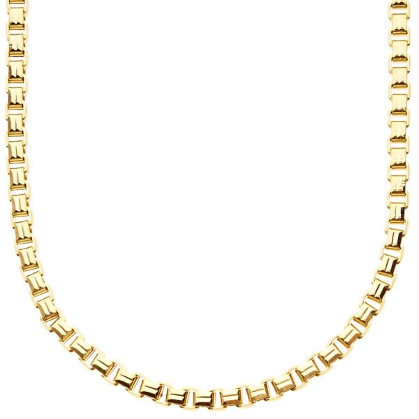 Iced Out Bling SQUARE BOX Chain - 4mm gold - 90cm