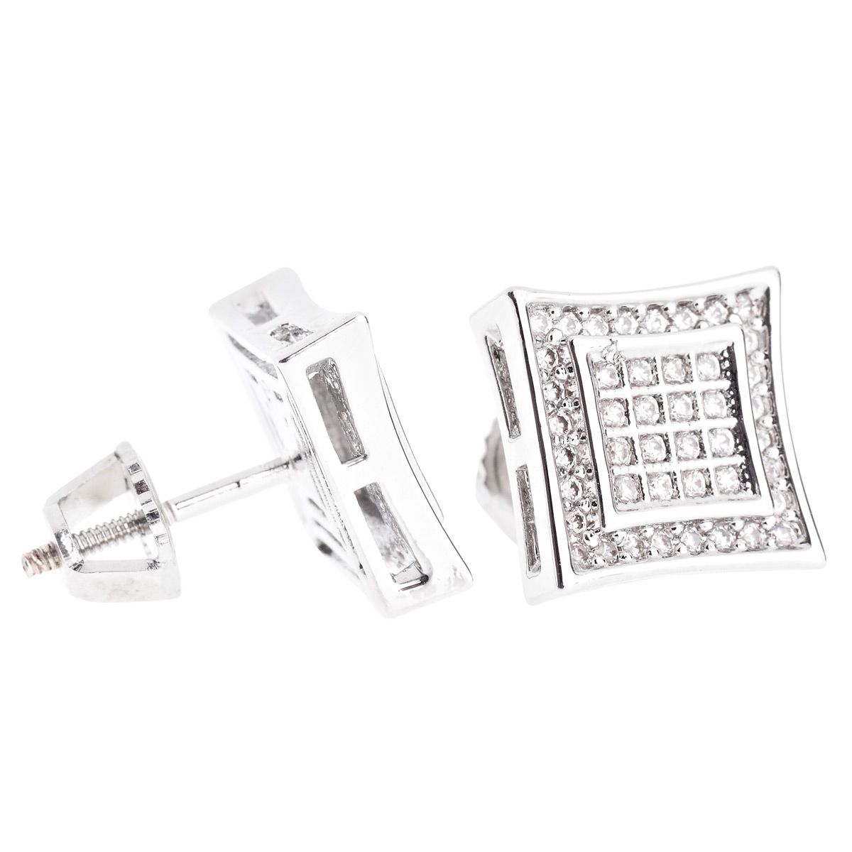 Iced Out Bling Micro Pave Ohrstecker – SQUARE 10mm