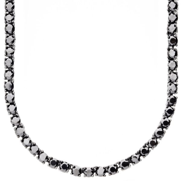 Iced Out Bling ZIRCONIA STONE 1 ROW Chain - black