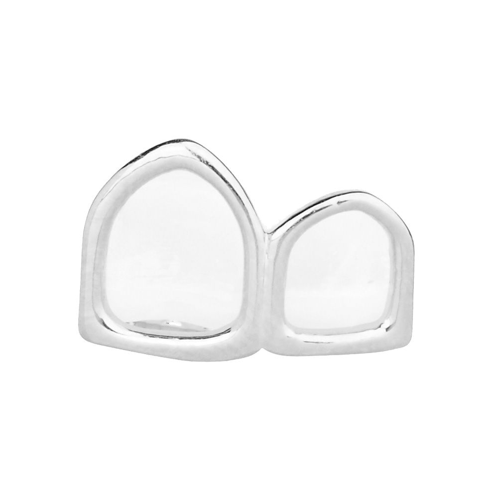 2er Zahn Grill – One size fits all – HOLLOW LEFT silber