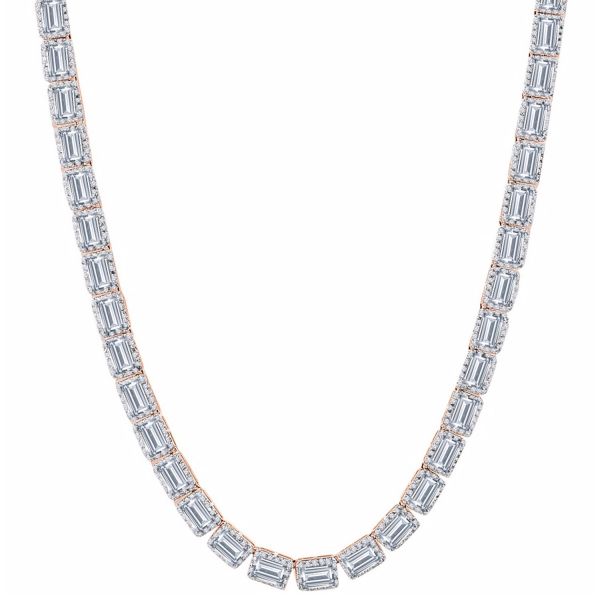 Iced Out Bling Zirconia Tennis Chain - SQUARE 6mm rose gold