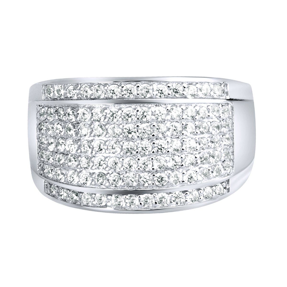 Sterling 925er Silber Pave Ring – ROUND ICE