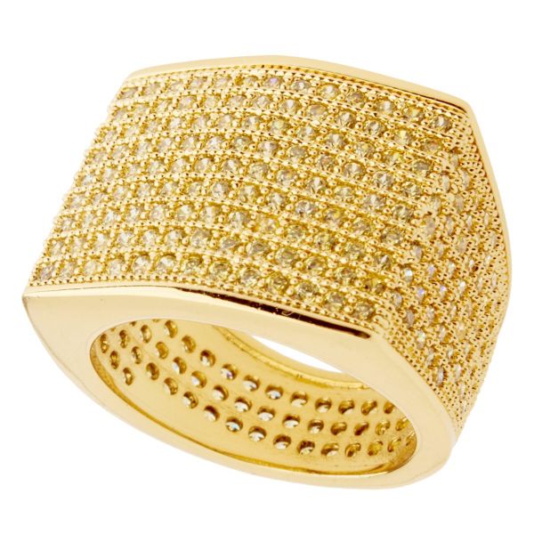 Iced Out Bling Micro Pave Ring - BLOCK gold