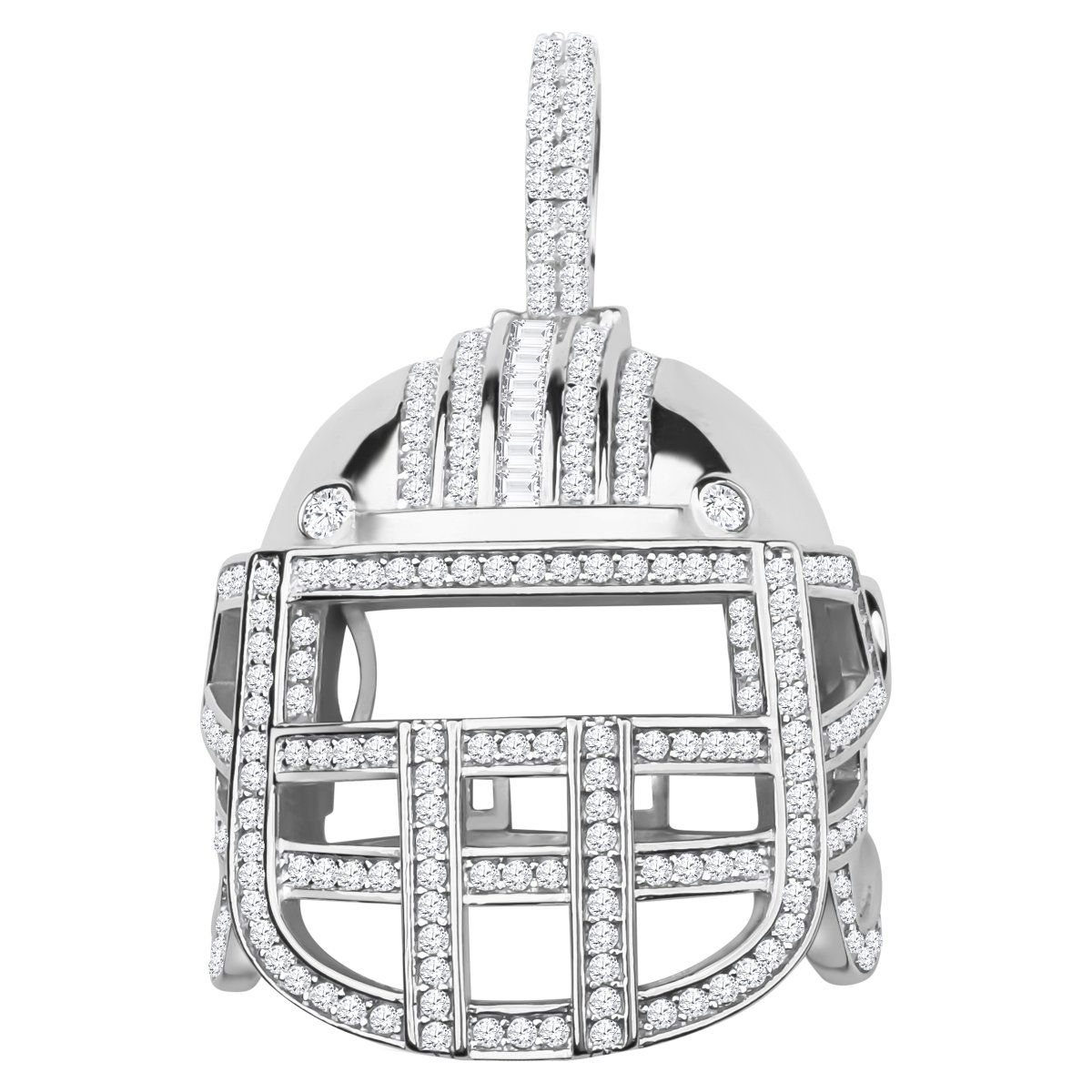 925 Sterling Silber Micro Pave AnhÃ¤nger – Football 3D Helm