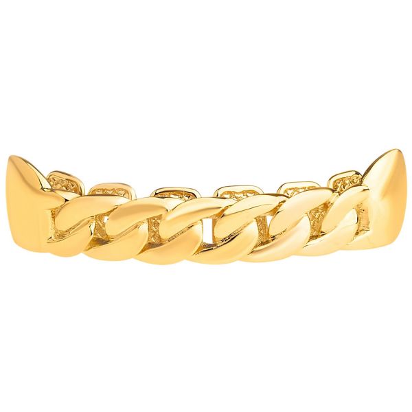 One size fits all Bottom Grillz Curb Chain Kette silber 