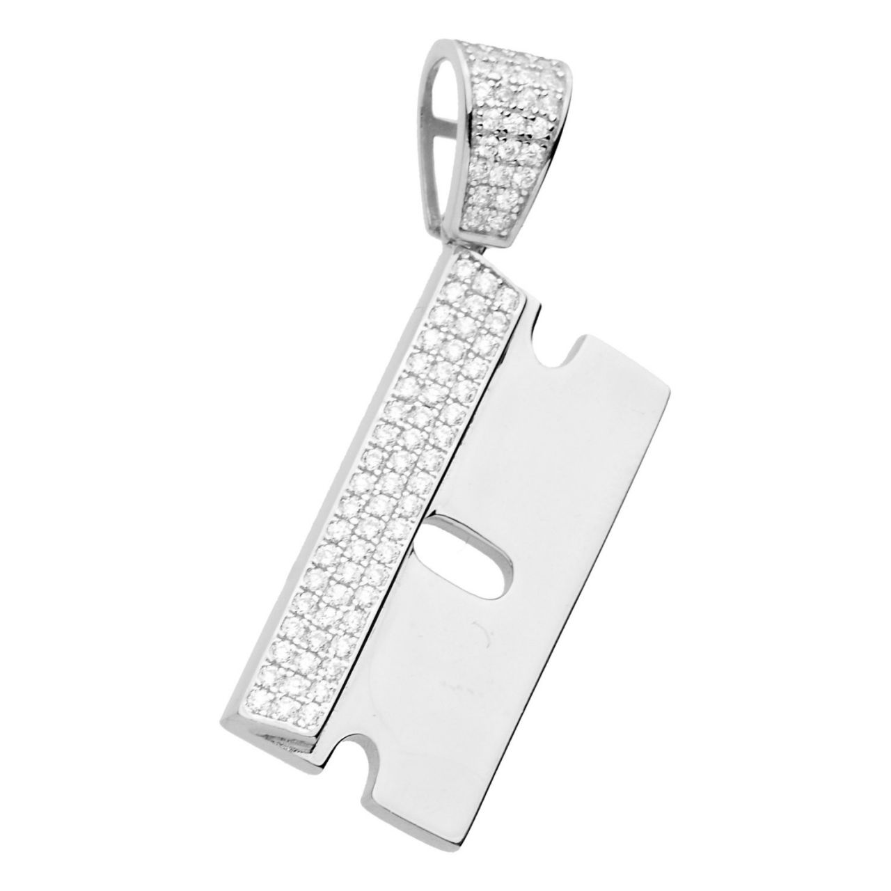 Premium Bling - 925 Sterling Silber Rasierklinge Anh�nger