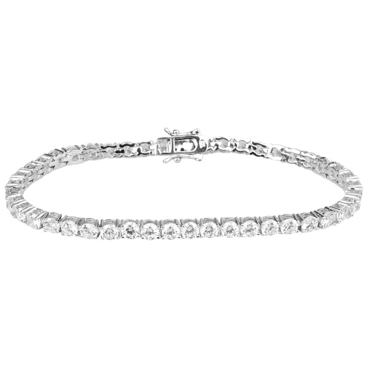 Iced Out Bling High Quality Armband - SILBER 1 ROW 4mm