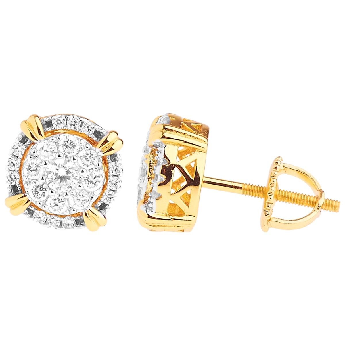 925 Sterling Silber Bling Zirkonia Ohrringe – CLUSTER 10mm