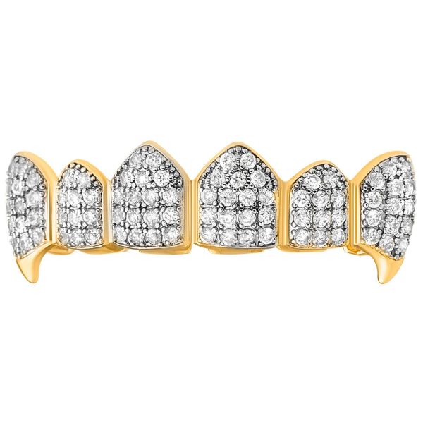 ICED OUT TOP One Size Fits All Bling Grillz Silber 