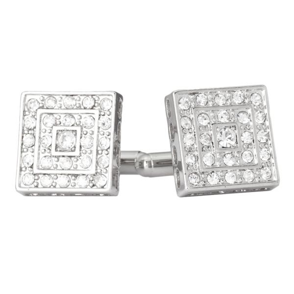 Iced Out Hip Hip Boutons de manchette - Square Bling