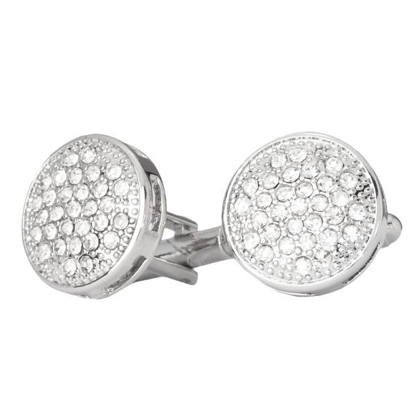 Iced Out Hip Hip Boutons de manchette - Round Bling