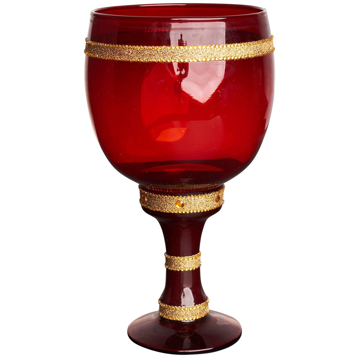 Iced Out Bling Glas Pimp Cup Becher – rot / gold