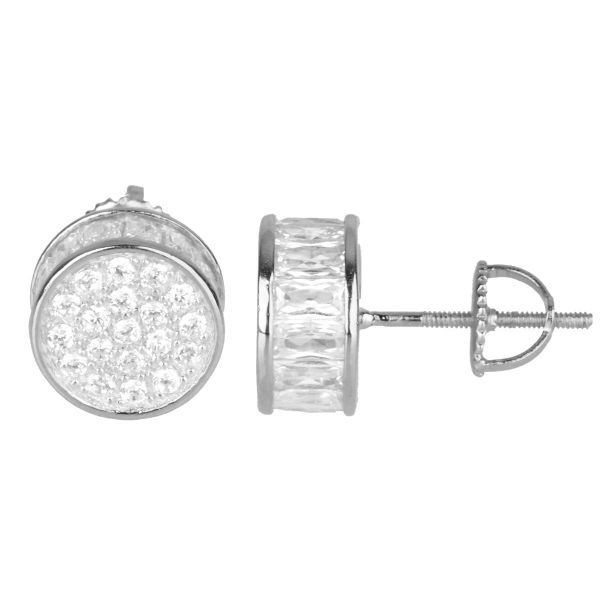 925 Sterling MICRO PAVE Ohrstecker - RUND 10mm
