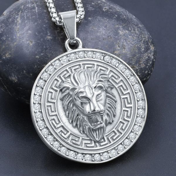 Collier pendentif en acier inoxydable - LION KING