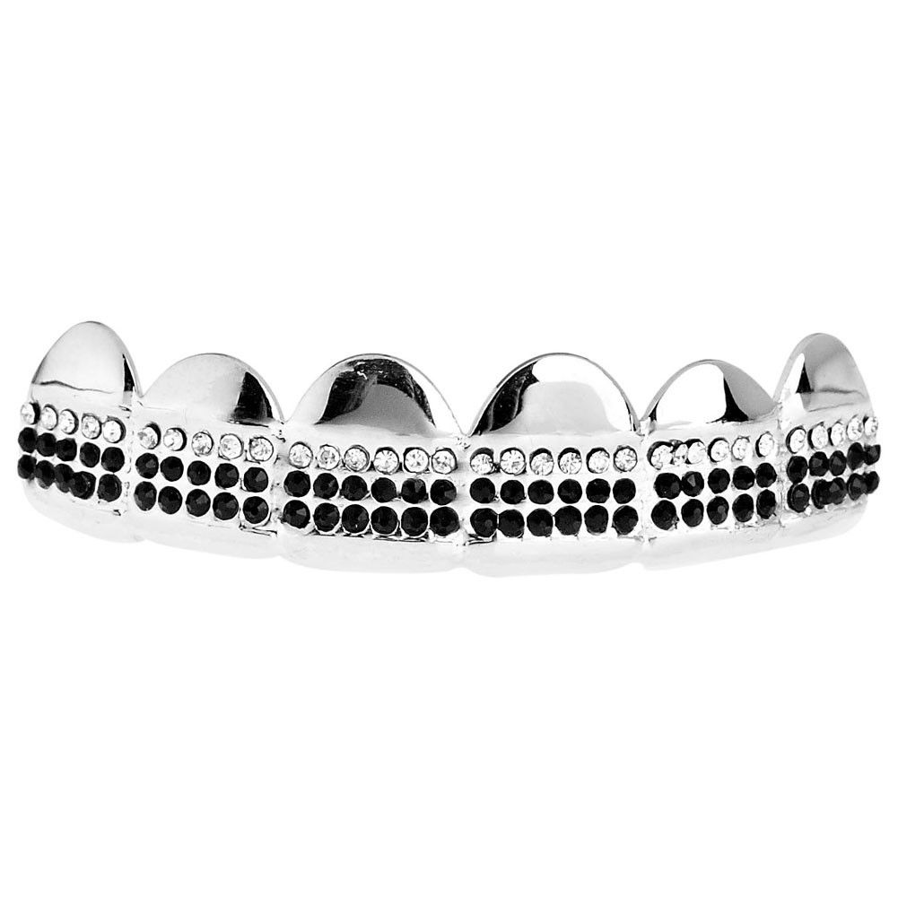 One Size Fits All Bling Grillz – MICRO PAVE TOP – Silber BK