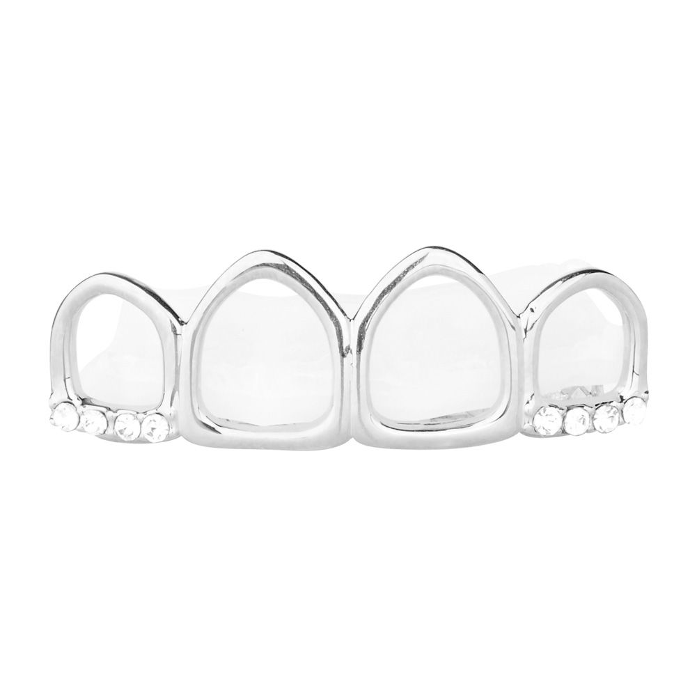4er Silber Grill – One size fits all – HOLLOW Top