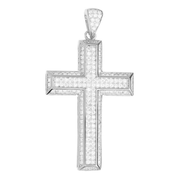 Premium Bling - 925 Sterling Silver Cross Pendant