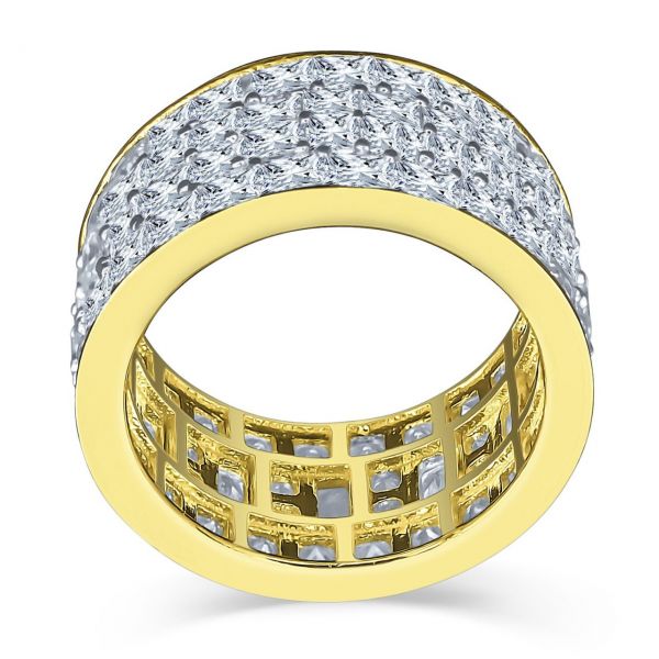 Sterling 925er Silber Micro Pave Ring - INVISIBLE ROWS gold