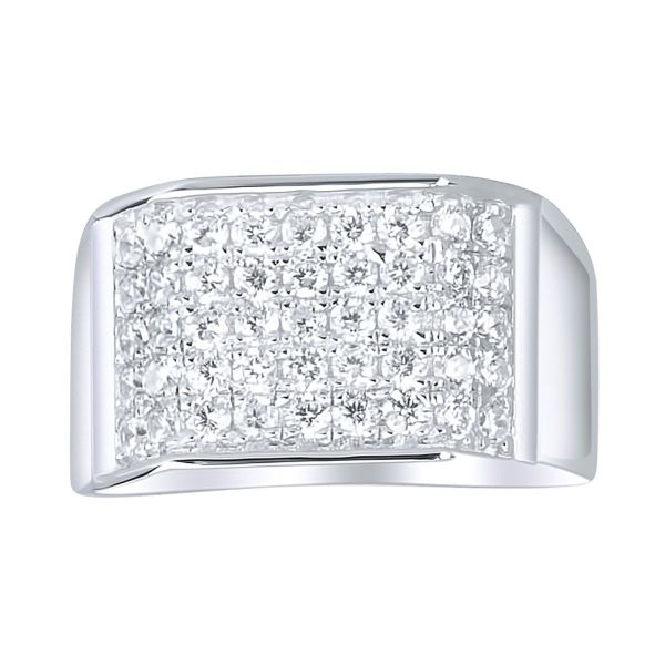 Sterling 925er Silber Pave Ring - EDGY