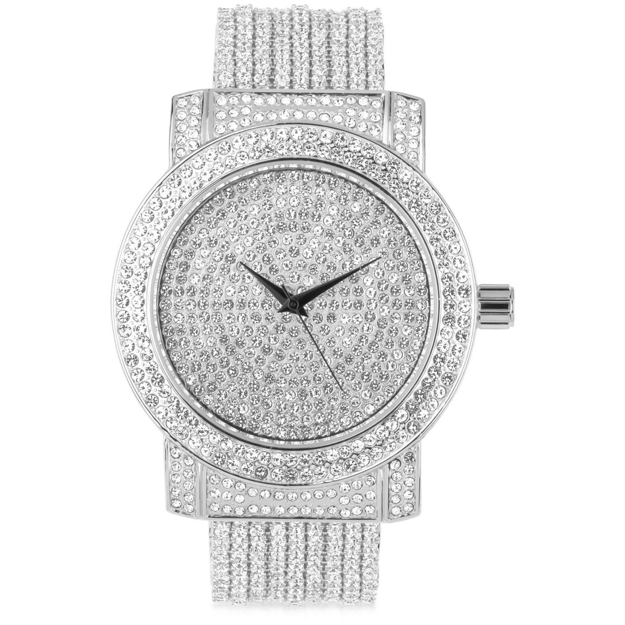 High Quality FULL ICED OUT ZIRKONIA Uhr – silber