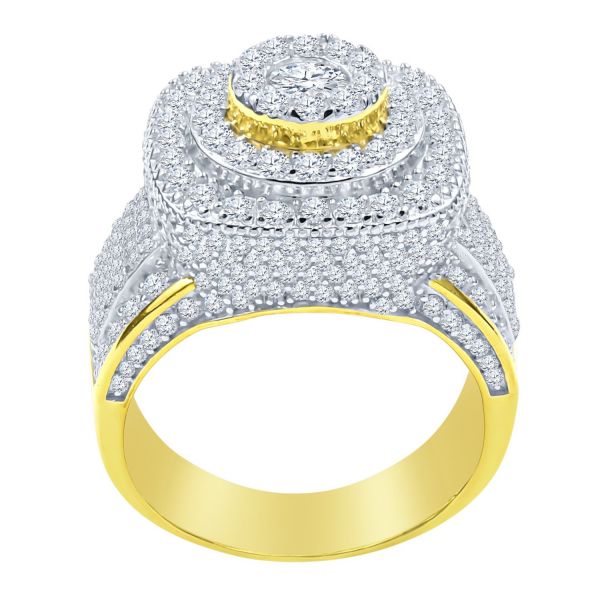 Sterling 925er Silber Micro Pave Ring - DOME gold