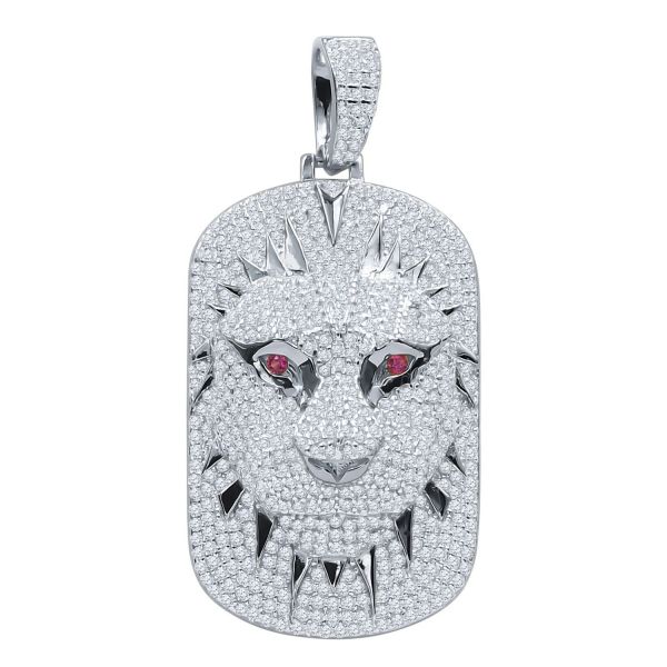 925 Sterling Silver 3D Pendant - LION DOG TAG