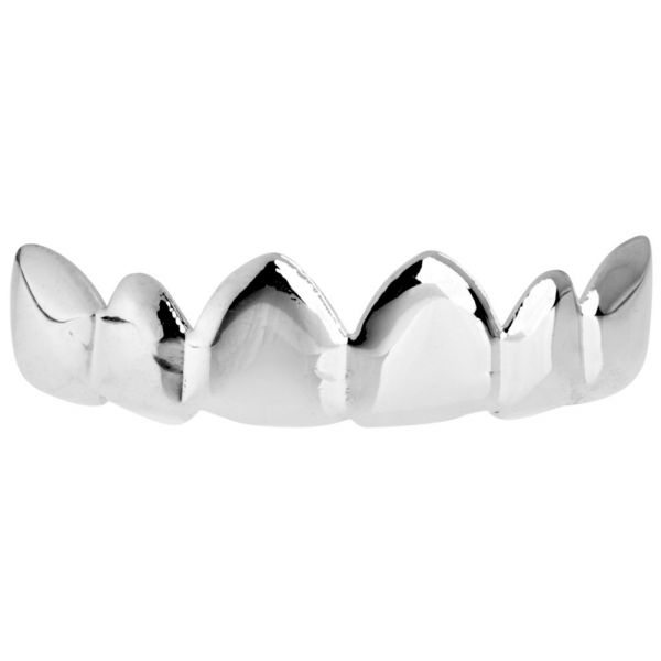 One Size Fits All Bling Grillz ICED OUT TOP Silber 