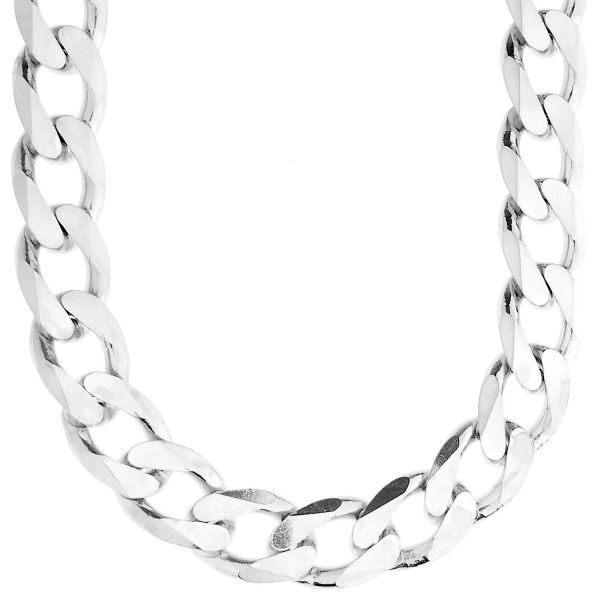 925 Sterling Silver Bling Chain - CURB 15mm