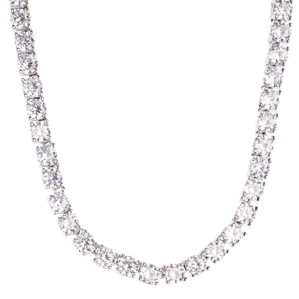 Iced Out Bling ZIRKONIA STEINE 1 ROW Kette – silber 4mm