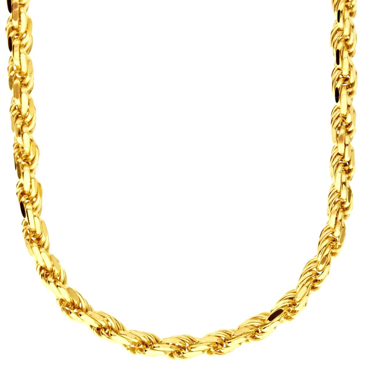 Sterling 925er Silber Kordelkette – ROPE DC 5,6 mm gold