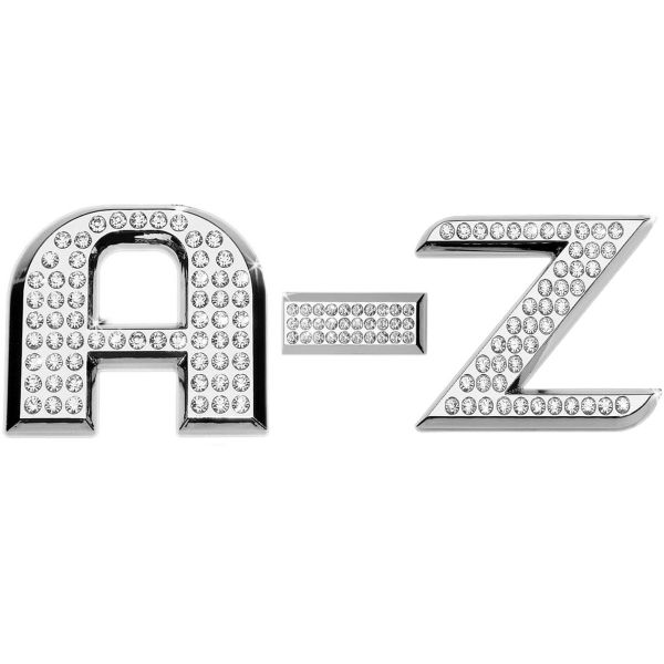 Luxbling Car Chrome 3D Letter with Swarovski Crystals