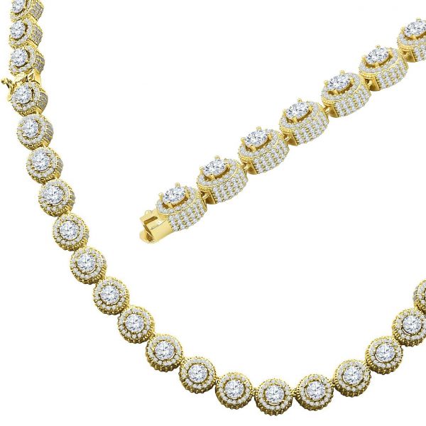 Iced Out Bling Zirconia Tennis Chain - FLUORESCENT 9mm gold